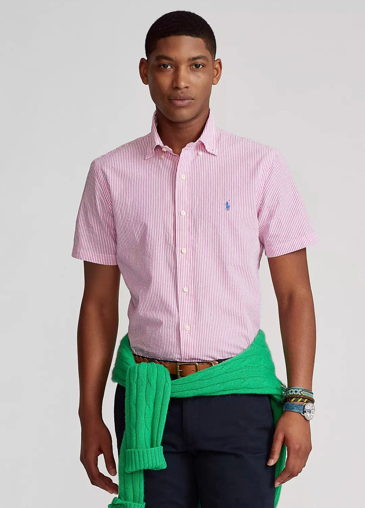 Polo Ralph Lauren Crepe Short shirt - Rose/White