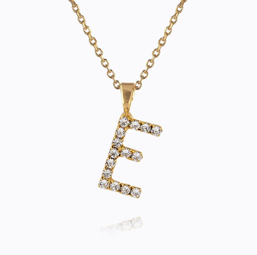 Caroline Svedbom Mini Letter necklace Gold Letter E