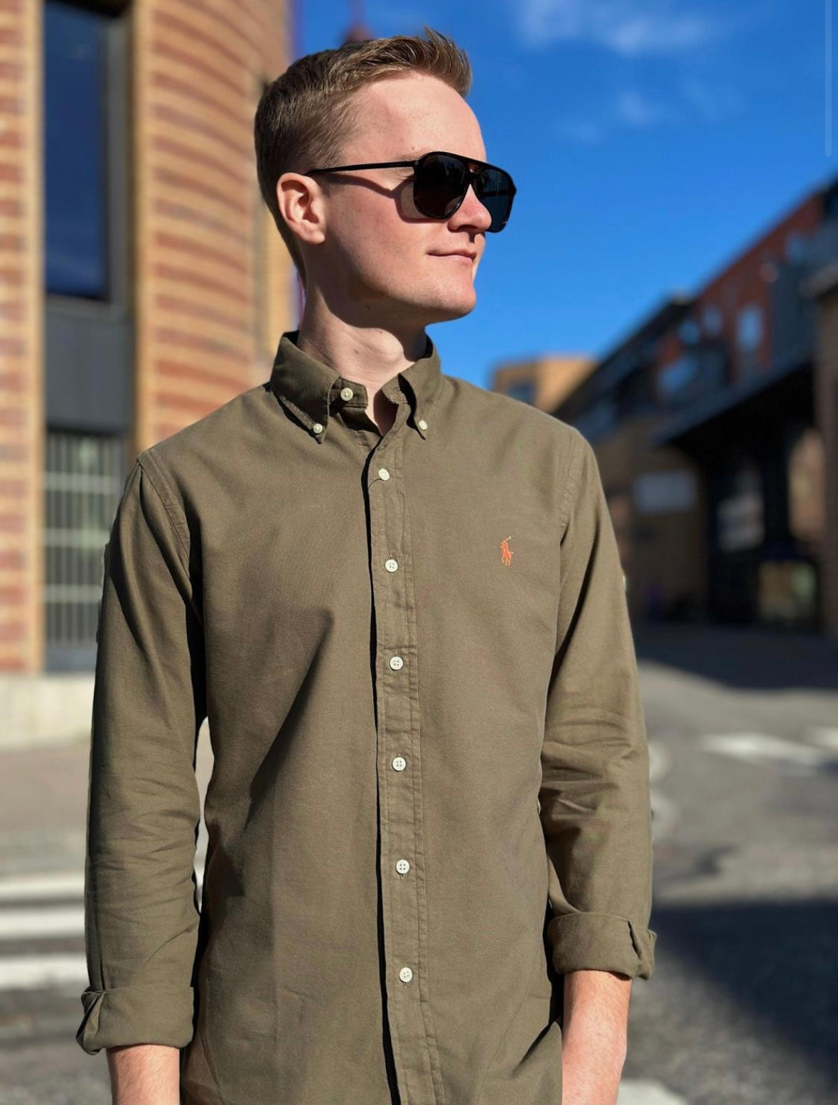 Polo Ralph Lauren Oxford shirt custom fit - Canopy Olive